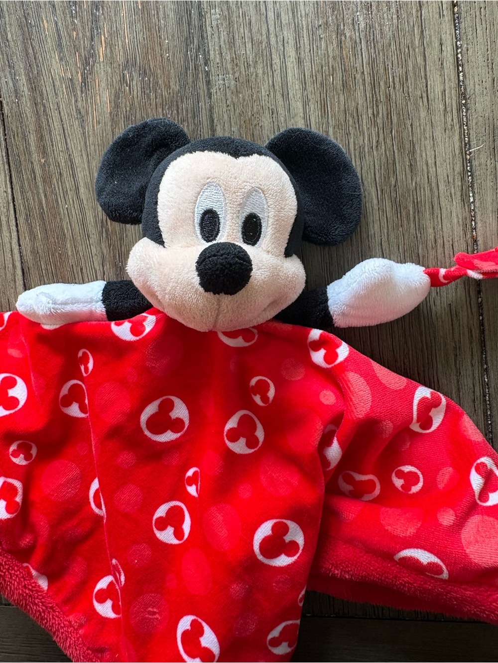 Disney Mickey Mouse Red and White Plush Comfort Lovey